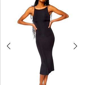 Black Boatneck Maxi Dress